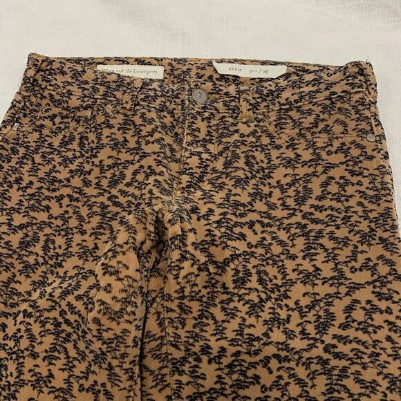 Pilcro the Letterpress Anthropologie 26 Serif corduroy skinny pants tan mid rise - Picture 4 of 10